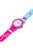 Montre d'apprentissage analogique pour fille sur bracelet rose avec motif floral turquoise-bleu et cadran rond