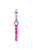 Montre d'apprentissage pour fille avec bracelet rose et bande florale turquoise, cadran rond avec aiguilles