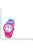 Montre analogique compacte pour fille avec bracelet rose et motif floral bleu turquoise sur le cadran