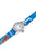 Bracelet de montre pour homme avec bracelet en tissu bleu, cadran analogique et boîtier argenté