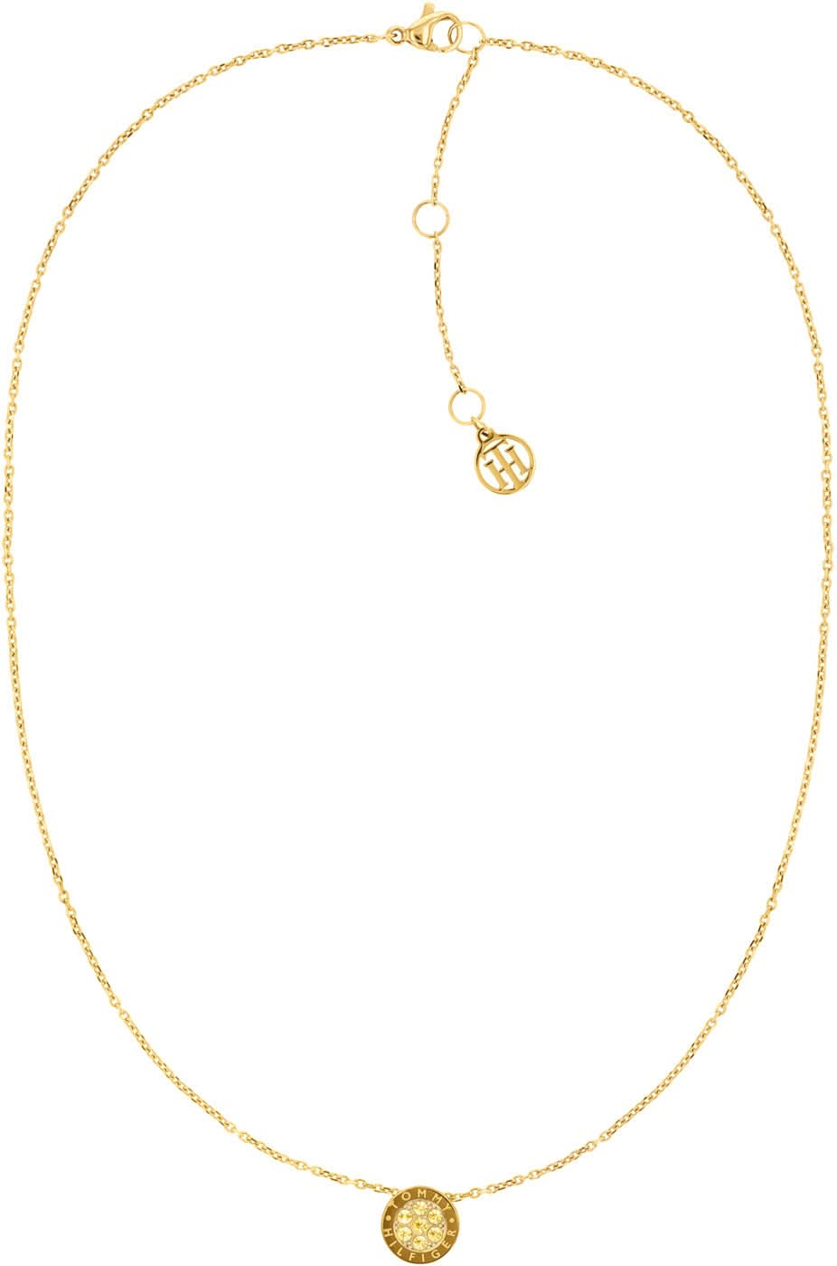 Collier doré avec petit pendentif TH et chaîne d'extension