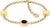 Bracelet avec breloques, chaîne dorée, breloques rondes et pièce d'insertion noire