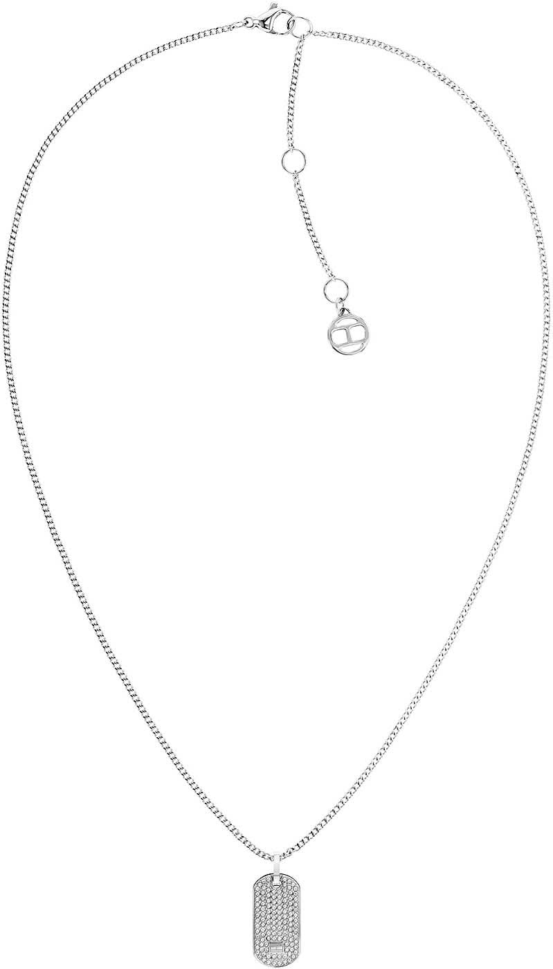 Collier Vénitien avec pendentif Dog Tag, couleur argentée