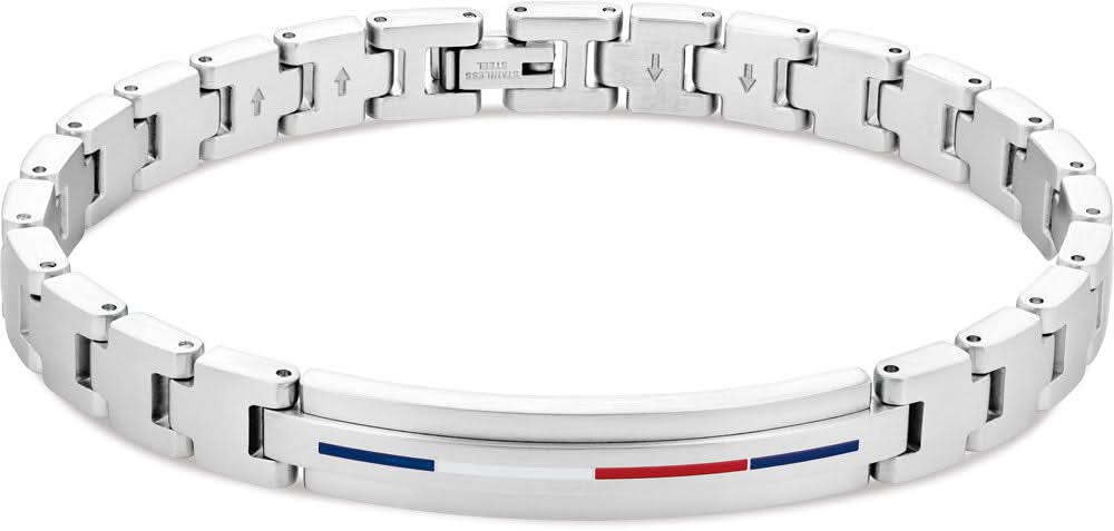 Bracelet Tommy Hilfiger en acier inoxydable avec ligne décorative colorée