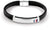Bracelet en cuir noir avec fermoir argenté et logo Tommy Hilfiger gravé