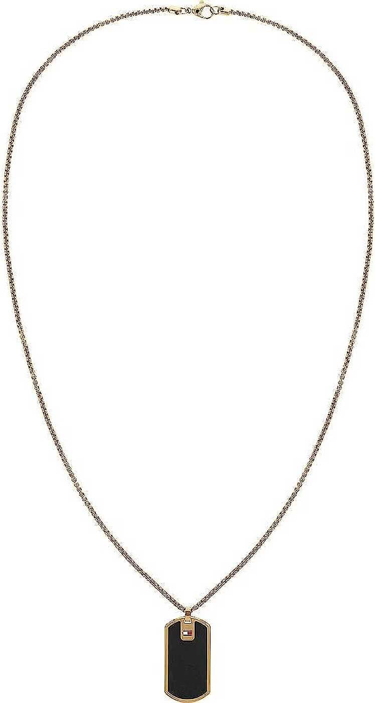 Collier chaîne vénitienne avec pendentif en cuir - Tommy Hilfiger Modèle : 2790432