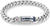 Bracelet en acier inoxydable avec maillons de type gourmette et fermoir rectangulaire avec logo Hilfiger