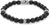 Perlenarmband aus Lavasteinen für Herren Tommy Hilfiger, schwarze Steinperlen, silberner Mittelteil