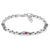 Damen-Armbanduhr Edelstahlkettenarmband mit H-Gliedern und Flaggenplakette