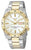 Bicolor-Herrenuhr mit silbernem Goldgehäuse, weißem Zifferblatt und Datumsanzeige