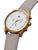 Herrenuhr mit bronzefarbenem Gehäuse, grauem Zifferblatt und grauem Lederarmband
