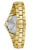 Bulova Damenuhr mit goldfarbenem Gehäuse und silberner Rückseite