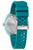 Bulova Herrenarmbanduhr mit blaugrünem Armband, seitlichem Gehäuse und Krone