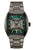 Bulova Herrenuhr mit grün gestreiftem Zifferblatt und Skelett-Automatik, Stahlarmband