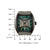 Bulova Herrenuhr mit grün gestreiftem Skelettzifferblatt, Automatikwerk und Stahlgehäuse