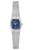 Damenuhr von Bulova mit blauem Zifferblatt, silbernem Mesharmband und rechteckigem Gehäuse