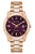 Bulova Herren-Automatik-Armbanduhr mit roségoldener Edelstahlkette, violettem Zifferblatt