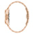 Bulova Herren-Uhrgehäuse in Roségold mit Gliederarmband und Krone, seitliche Ansicht