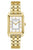 Bulova Damenarmbanduhr mit weißem Zifferblatt und goldfarbenem Metallarmband