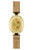 Damenarmbanduhr von Bulova mit braunem Lederband und Bildgravur auf der Rückseite