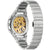 Bulova Herrenarmbanduhr Rückseite mit goldfarbenem Werk, Edelstahlarmband