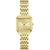 Bulova Damenuhr mit quadratischem Champagner-Zifferblatt und Edelstahl-Gliederarmband