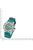 Bracelet de montre pour homme avec bracelet textile vert et boîtier argenté, cadran avec chiffres colorés