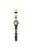 Bracelet de montre pour homme avec cadran rond blanc et bracelet en cuir jaune et gris sur le thème du football