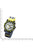 Montre bracelet pour homme à l'échelle, cadran jaune et bracelet en cuir gris foncé avec imprimé