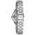 Damenarmbanduhr Bulova mit silbernem Gliederarmband und Gehäuse-Rückseite mit Gravur