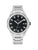 Tommy Hilfiger Armbanduhr mit silbernem Metallband und schwarzem Zifferblatt