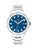 Tommy Hilfiger Herrenarmbanduhr, blaues Zifferblatt, silbernes Edelstahlarmband, Datumsanzeige