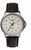 Montre pour homme : boîtier couleur titane, cadran clair, bracelet en cuir foncé