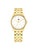 Tommy Hilfiger Herrenuhr, goldfarbenes Metallarmband, helles Zifferblatt mit kleinem Logo
