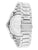 Herrenarmbanduhr mit silbernem Edelstahlarmband, Rückseite mit Prägung sichtbar
