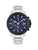 Tommy Hilfiger Herrenuhr, silbernes Metallarmband, blaues Chronograph-Zifferblatt mit Datumsanzeige