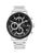 Tommy Hilfiger Herrenarmbanduhr mit silbernem Band und schwarzem Chronographen-Zifferblatt