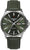 Montre pour homme en titane avec bracelet en cuir vert, cadran vert et date