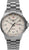 Montre homme avec bracelet rond en acier inoxydable argenté, cadran avec index et guichet date à 3h