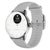 Withings ScanWatch Light Smartwatch mit grauem Armband, rundem Gehäuse in Seitenansicht