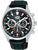 Lorus-Chronographenarmbanduhr mit schwarzem Lederband und Tachymeter-Lünette
