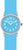 Kinderuhr mit blauem Armband und rundem silbernem Gehäuse, Zifferblatt mit Ziffern