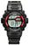 Montre enfant avec boîtier noir et écran numérique rouge, affichage de l'heure