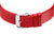 Damen-Armbanduhr: rotes Lederarmband mit Schnalle und Dornverschluss, silberne Schließe