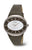 Montre Boccia pour femme avec bracelet en cuir gris et cadran blanc, boîtier argenté