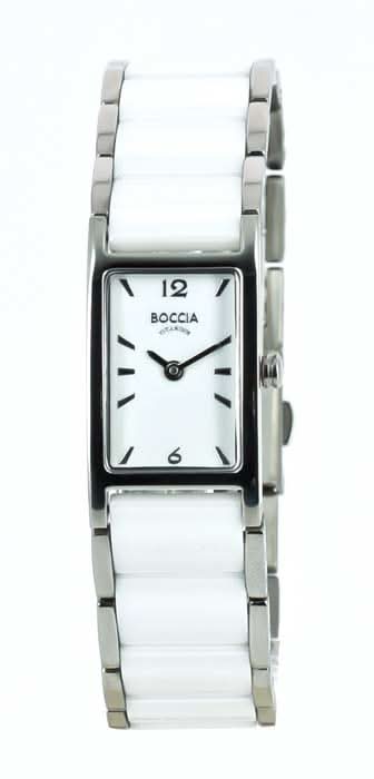 Bracelet de montre pour femme avec cadran rectangulaire, anneau blanc et bracelet en titane