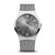 Herrenarmbanduhr mit silbernem Milanaise-Armband und dunkelgrauem Zifferblatt