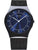 Herren-Armbanduhr mit blauem Zifferblatt, Keramikgehäuse und dunkelgrauem Metallarmband