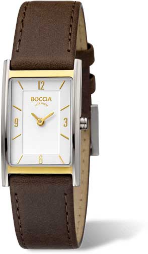 Montre pour femme avec bracelet en cuir marron et cadran rectangulaire, aiguilles dorées
