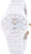 Bracelet de montre pour femme en céramique blanche avec cadran blanc et aiguilles dorées